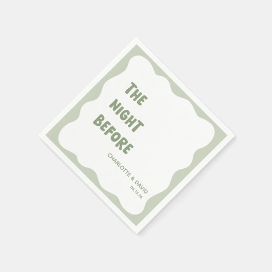 Sage Green Modern Welkomstfeest repetitie diner Servet (Hoek)