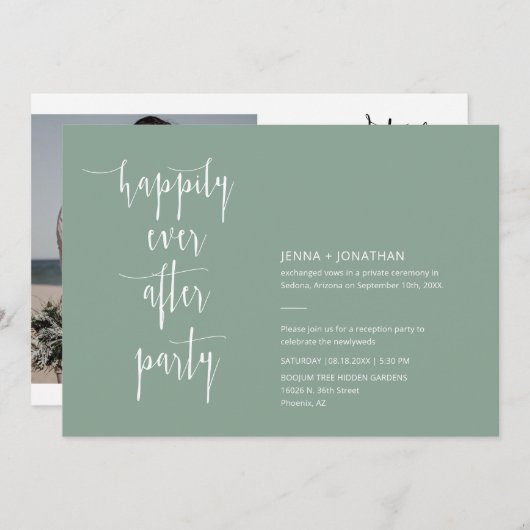 Sage Green Modern wordt gelukkig altijd na QR Code Kaart (Voorkant / Achterkant)