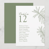 Sage Green Moderne Botanische Tafel Zitplaatsen Ka (Voorkant / Achterkant)