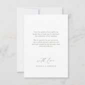 Sage Green moderne elegante script foto bruiloft Bedankkaart (Achterkant)