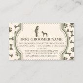 Sage Green Moderne Hond Trainer Eenvoudige Pootjes Visitekaartje (Achterkant)