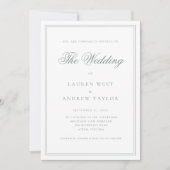 Sage Green Moderne Minimalistische Huwelijksuitnod Kaart (Voorkant)