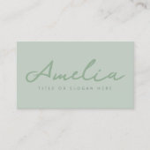 Sage Green Moderne Professionele Sociale Media Visitekaartje (Voorkant)