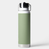 Sage Green Moderne Typografie Gepersonaliseerd Waterfles (Achterkant)