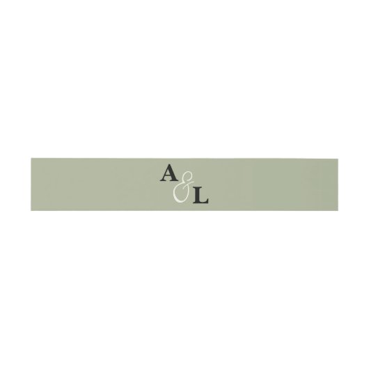 Sage Green Monogram Ampersand Gepersonaliseerde br Uitnodigingen Wikkel (Vlak)