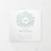 Sage green monogram art verhaaltje toewijding brui drieluik programma (Cover)