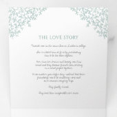 Sage green monogram art verhaaltje toewijding brui drieluik programma (Binnenzijde eerst)