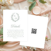Sage Green Monogram Botanische Krans Details Informatiekaartje