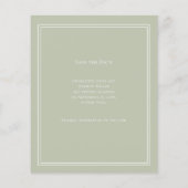 Sage green monogram budget wedding Save the Date  Flyer (Achterkant)