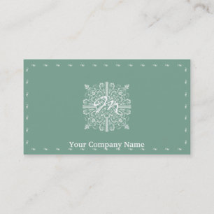 Sage Green  Monogram Business Visitekaartje