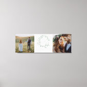 Sage Green Monogram Crest Wedding Keepsake Foto Canvas Afdruk (Voorkant)
