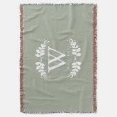 Sage Green Monogram Deken (Voorkant Verticaal)