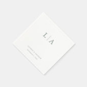 Sage Green Monogram Elegant Simple Wedding Servet (Hoek)