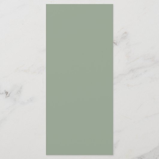 Sage Green Monogram Elegante Trouwreceptie Menu (Achterkant)