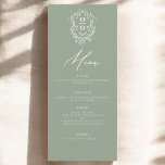 Sage Green Monogram Elegante Trouwreceptie Menu<br><div class="desc">Introductie van onze minimalistische zwart-wit moderne huwelijksmenu, een verfijnde en elegante toevoeging aan uw huwelijksdecor dat het moderne ontwerp perfect in evenwicht brengt met tijdloze verfijning. Gemaakt met precisie en oog voor minimalistische esthetiek, zijn deze menu's ontworpen om uw eetervaring te verhogen en een blijvende indruk te geven op uw...</div>