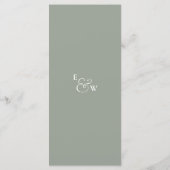 Sage Green Monogram Huwelijk Dank u Plaats Kaart (Achterkant)