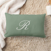 Sage Green Monogram Initiaal Trouwcadeau Favoriet Kussen (Deken)