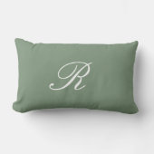 Sage Green Monogram Initiaal Trouwcadeau Favoriet Kussen (Voorkant)