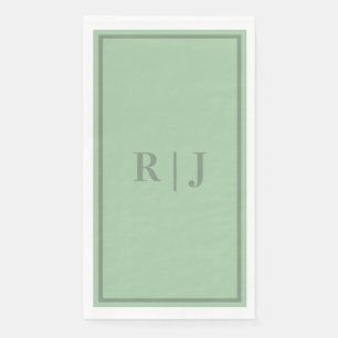 Sage Green Monogram Initialen Letter Script Weddin Servet