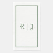 Sage Green Monogram Initialen Letters Cool Wedding Servet (Voorkant)