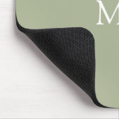 Sage Green Monogram Initialen minimalist Muismat (Hoek)