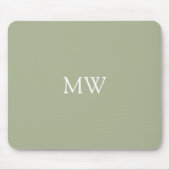 Sage Green Monogram Initialen minimalist Muismat (Voorkant)