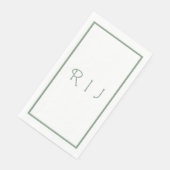 Sage Green Monogram Initialen Verloving bruiloft Servet (Hoek)