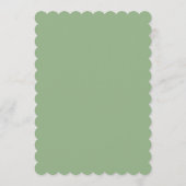Sage Green Monogram Initials Classy Simple Wedding Kaart (Achterkant)
