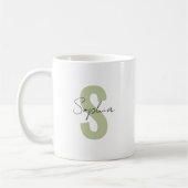 Sage Green Monogram Letter Kalligrafie Naam Koffiemok (Links)
