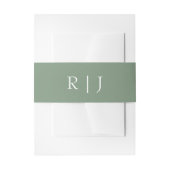 Sage Green Monogram Letters Verloving Trouwen Uitnodigingen Wikkel (Voorkant Voorbeeld)