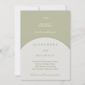 Sage Green Monogram Minimalistische Japanse bruilo Kaart (Voorkant)