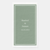 Sage Green Monogram Naam Elegant Modern Wedding Servet (Voorkant)