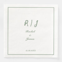 Sage Green Monogram Naam Elegant Script Wedding