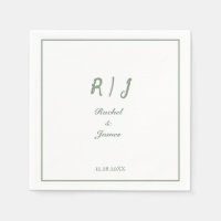 Sage Green Monogram Naam Elegant Script Wedding