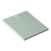 Sage Green Monogram Notitieblok (Schuin)