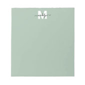 Sage Green Monogram Notitieblok (Voorkant)