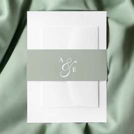 Sage Green Monogram Script Ampersand Uitnodigingen Wikkel