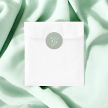 Sage Green Monogram Script Ampersand Wedding