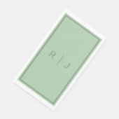 Sage Green Monogram Script Initialen Letter Weddin Servet (Hoek)