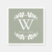 Sage Green Monogram Servet (Voorkant)