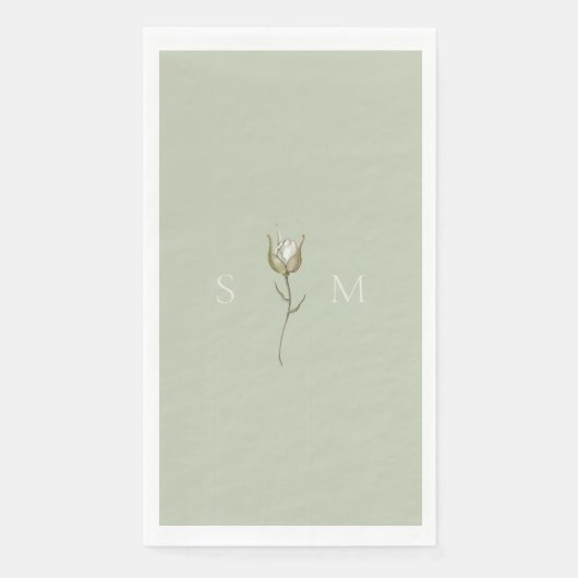 Sage Green Monogram Servet (Voorkant)