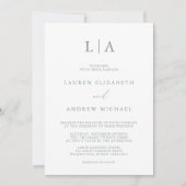 Sage Green Monogram Simple Minimalist Weddenschap Kaart (Voorkant)