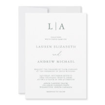 Sage Green Monogram Simple Minimalist Weddenschap 