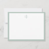 Sage Green Monogram Stationery Hartelijk dank Bedankkaart (Voorkant)