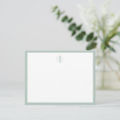 Sage Green Monogram Stationery Hartelijk dank Bedankkaart (Staand voorkant)