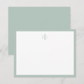 Sage Green Monogram Stationery Hartelijk dank Bedankkaart (Voorkant / Achterkant)