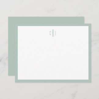 Sage Green Monogram Stationery Hartelijk dank Bedankkaart