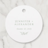 Sage Green Monogram Wedding Bedankjes Labels (Achterkant)