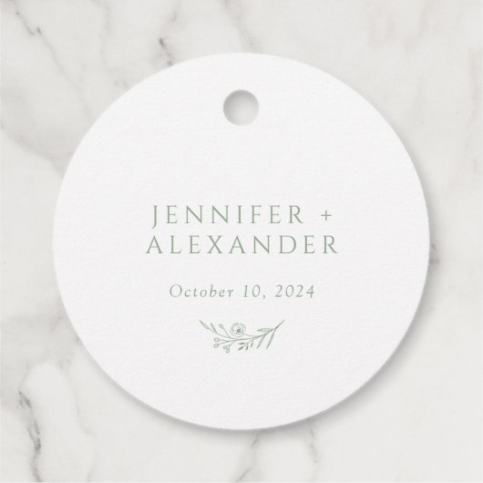Sage Green Monogram Wedding Bedankjes Labels (Achterkant)