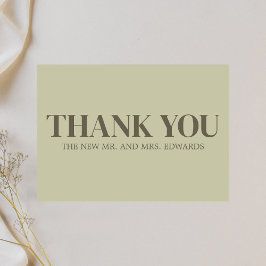 Sage Green Monogram Wedding Bedankkaart